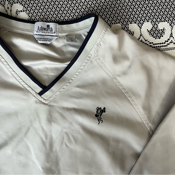 Ashworth Cream Weather Systems Golf Windbreaker with Ribbed Cuffs size medium - Picture 2 of 7